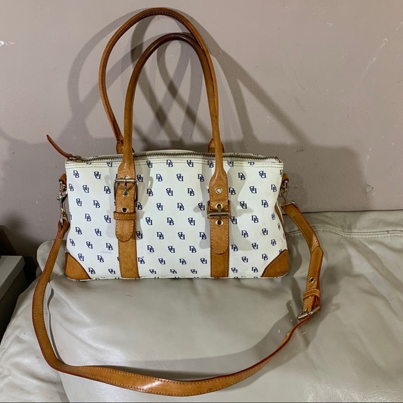 Dooney & Bourke Handbags - Dooney & Bourke White Leather Domed Satchel Bag